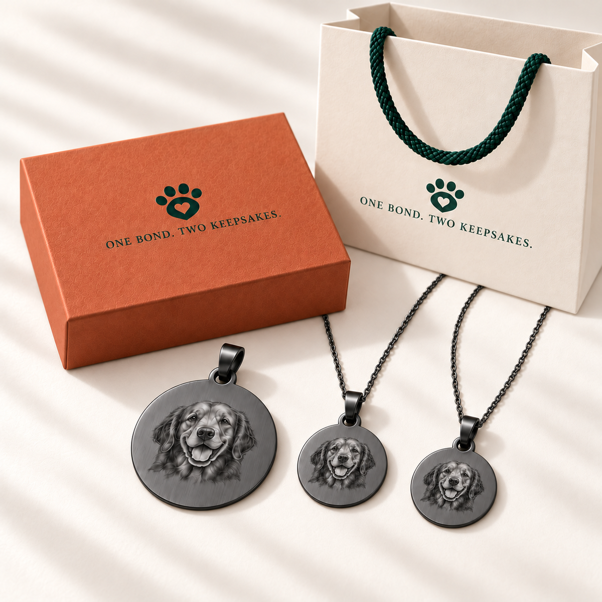 Personalized Matching Pet Tag & Owner Necklace Gift Set