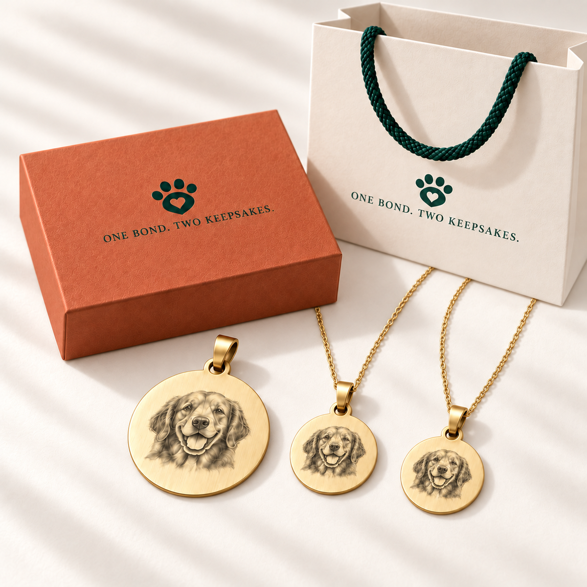 Personalized Matching Pet Tag & Owner Necklace Gift Set