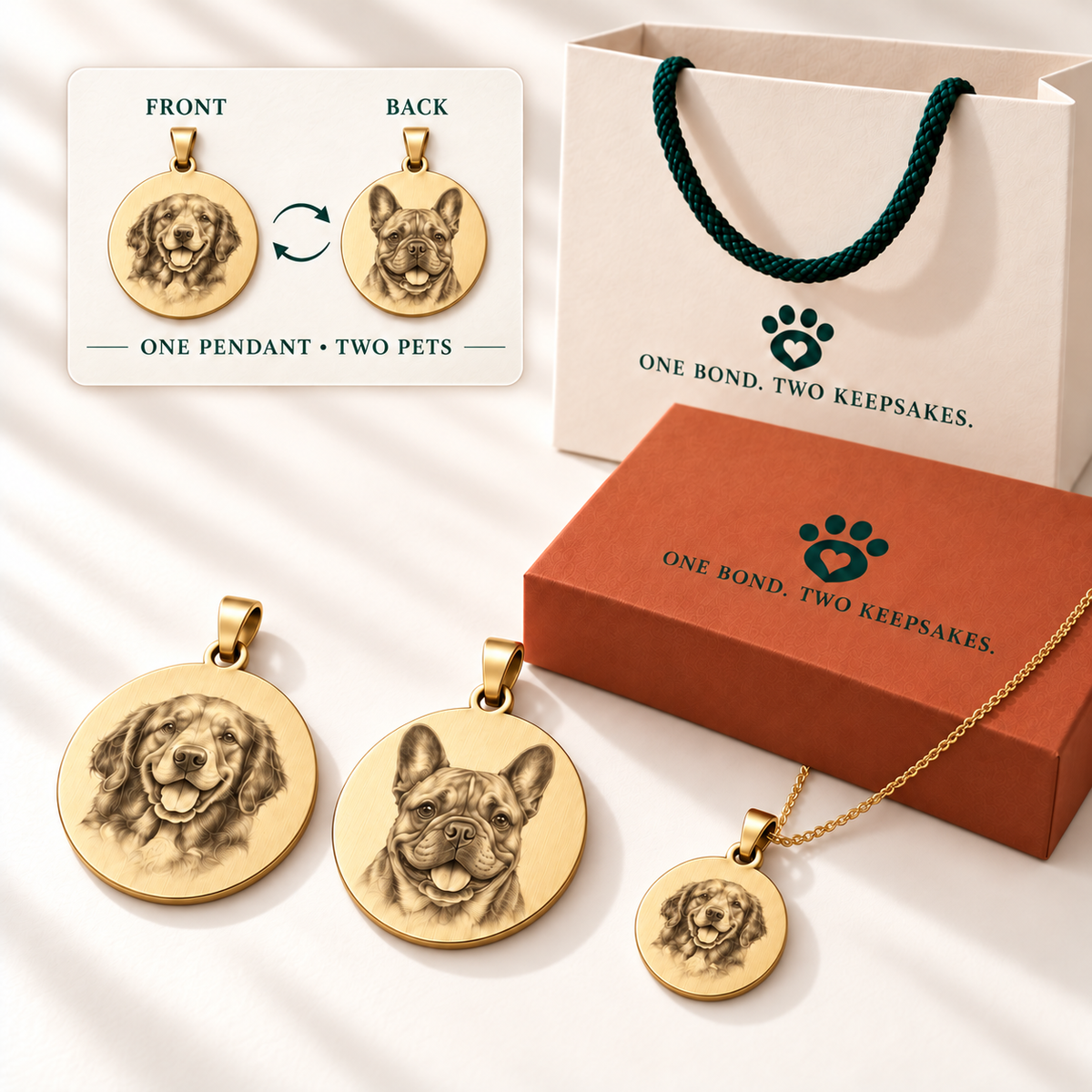 Personalized Matching Pet Tag & Owner Necklace Gift Set