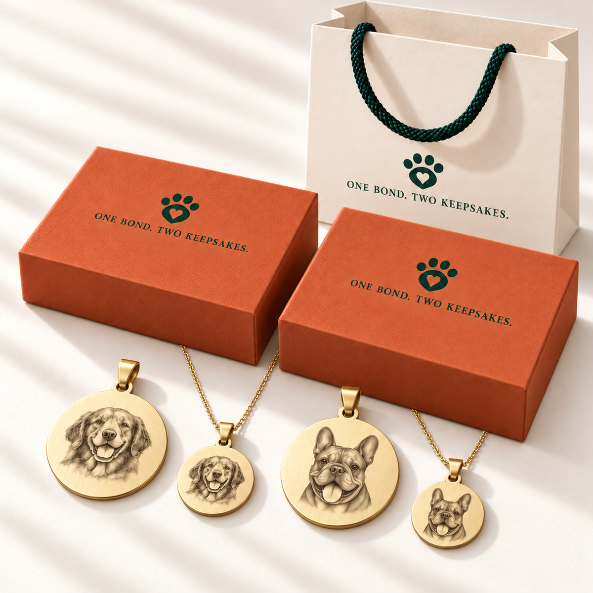Personalized Matching Pet Tag & Owner Necklace Gift Set