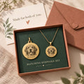 Custom Pet ID Tags,  Engraved Dog and Cat Tags with Photos and Addresses Double Plate Gift Box(Gold version)